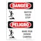 Signmission OSHA, Watch Your Step Bilingual, 10in X 7in Rigid Plastic, 7" W, 10" H, Spanish, OS-DS-P-710-VS-1604 OS-DS-P-710-VS-1604 - alternate 1